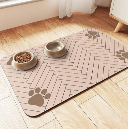 Spritzwassergeschützte Fressunterlage für Katzen & Hunde | Schnelltrocknend & Wasserabsorbierend Bodenschutz