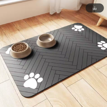 Spritzwassergeschützte Fressunterlage für Katzen & Hunde | Schnelltrocknend & Wasserabsorbierend Bodenschutz